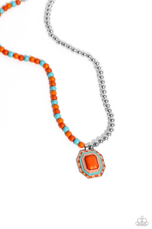 Contrasting Candy - Orange Necklace
