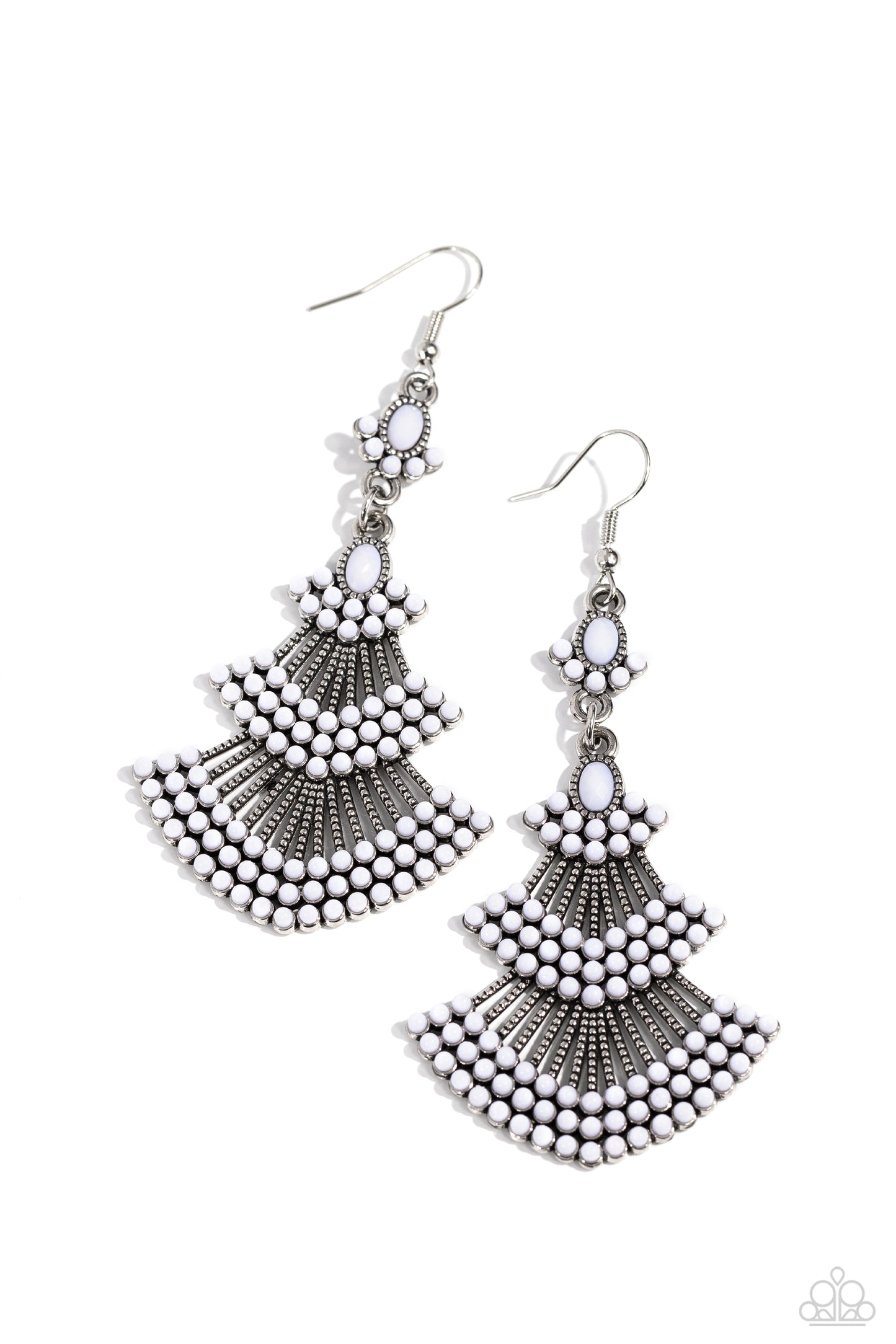 Eastern Expression - White Earring