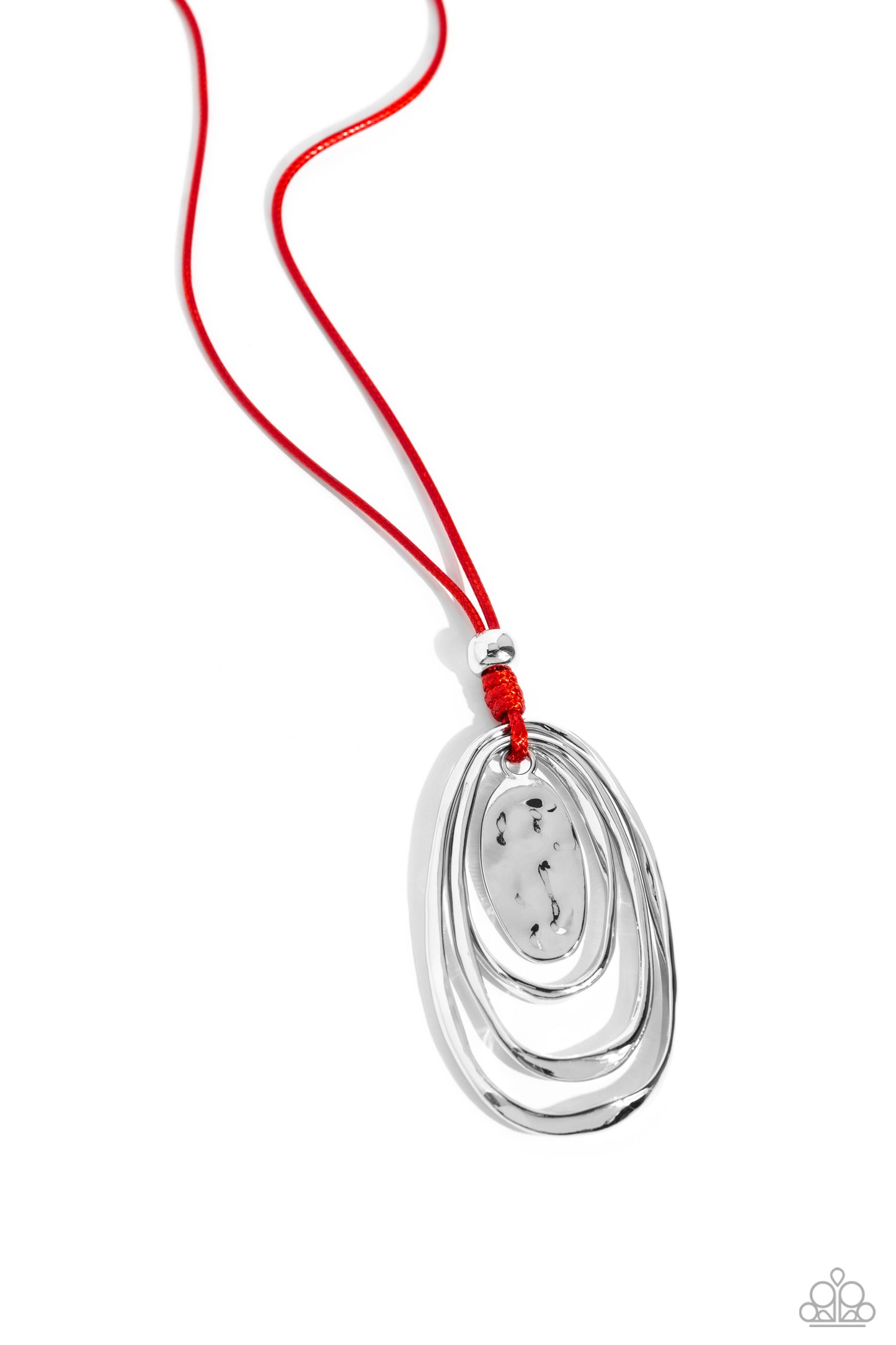 Hammered Hallmark - Red Necklace