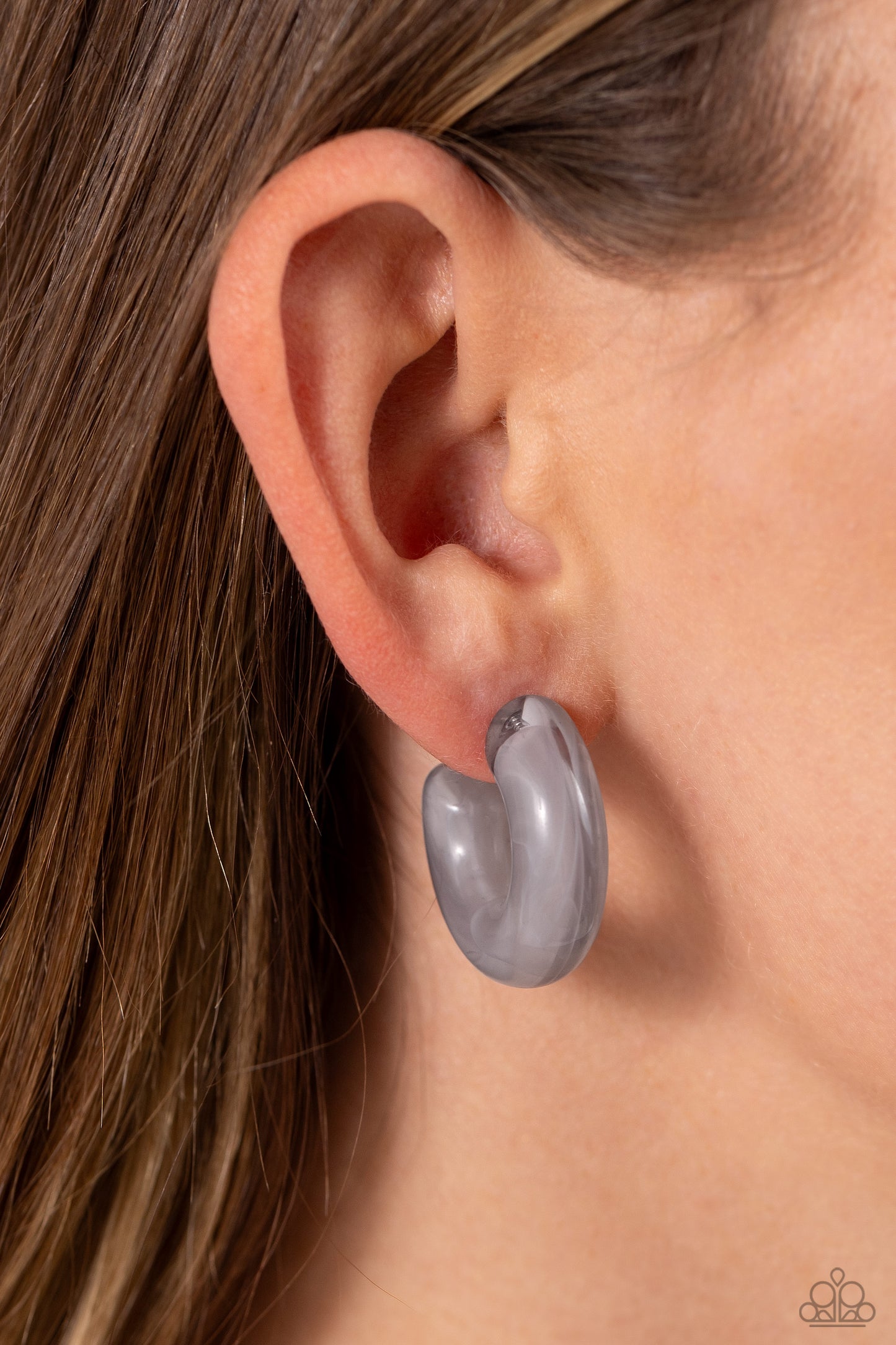 Acrylic Acclaim - Silver Earring